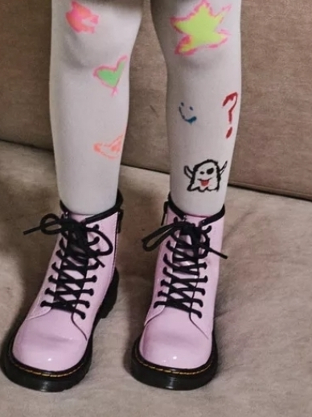 Dr Martens Junior 1460 Pale Pink Patent Combat Boots with Side Zipper Size 13US - Picture 7 of 7